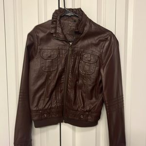 Jou-jou junior pleather jacket. More cropped. Brown
